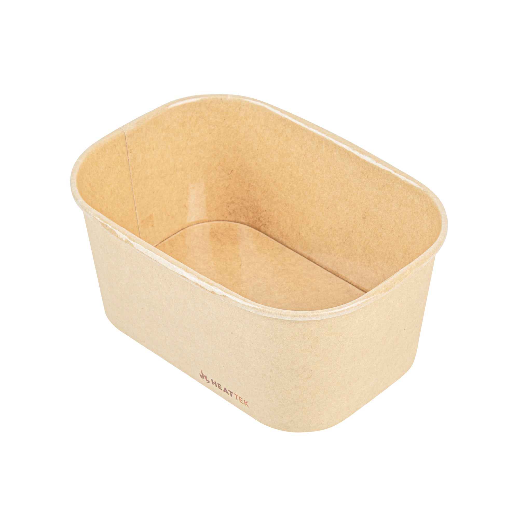 Heat Tek 34 oz Oval Kraft Paper Serving Container - Oven-Safe - 6 3/4" × 4 3/4" × 3" -100 count box