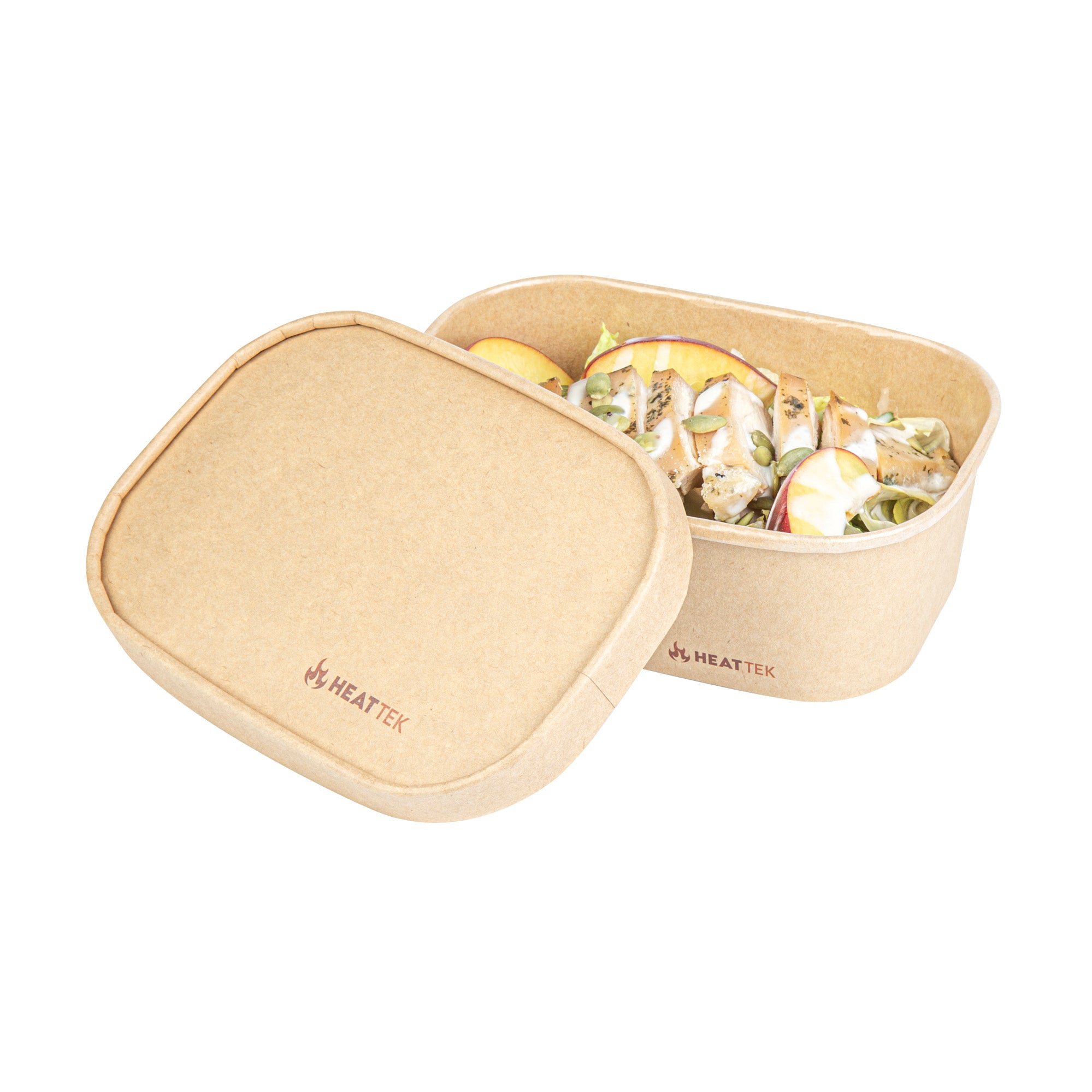 Heat Tek Oval Kraft Paper Lid - Fits 17, 20, 25 and 34 oz Serving Container- 100 count box