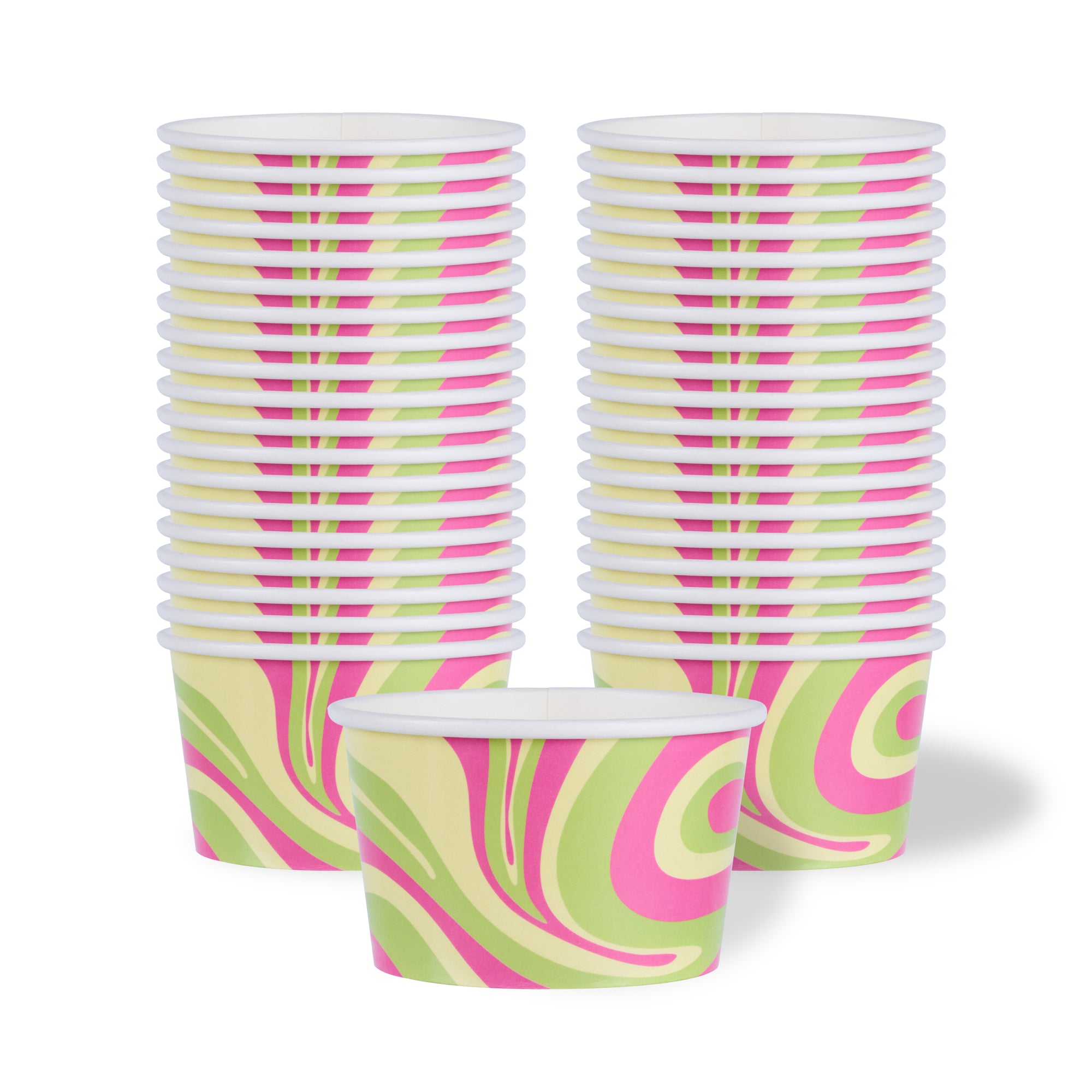 Coppetta 8 oz Round Pastel Groove Paper To Go Cup - 3 3/4" x 3 3/4" x 2 1/4" - 200 count box