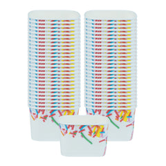 Coppetta 12 oz Square Paper To Go Cup - with Festive Sprinkles - 4 1/4