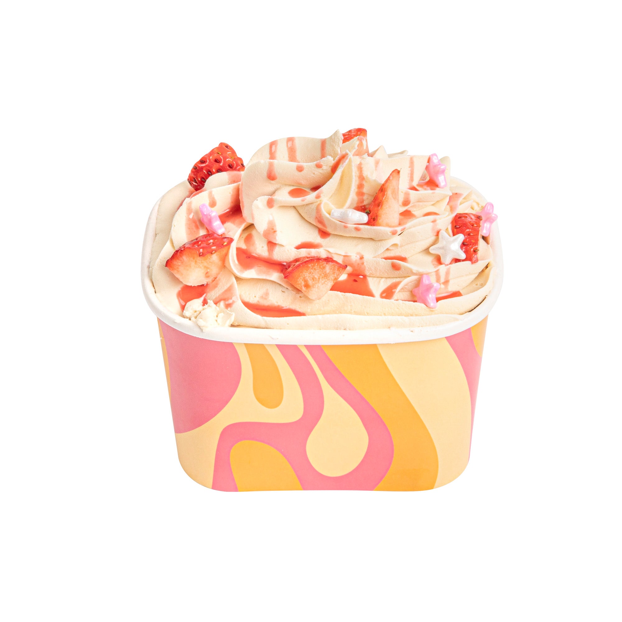 Coppetta 12 oz Square Tropical Twist Paper To Go Cup - 4 1/4" x 3 1/4" x 2 3/4" - 50 count box