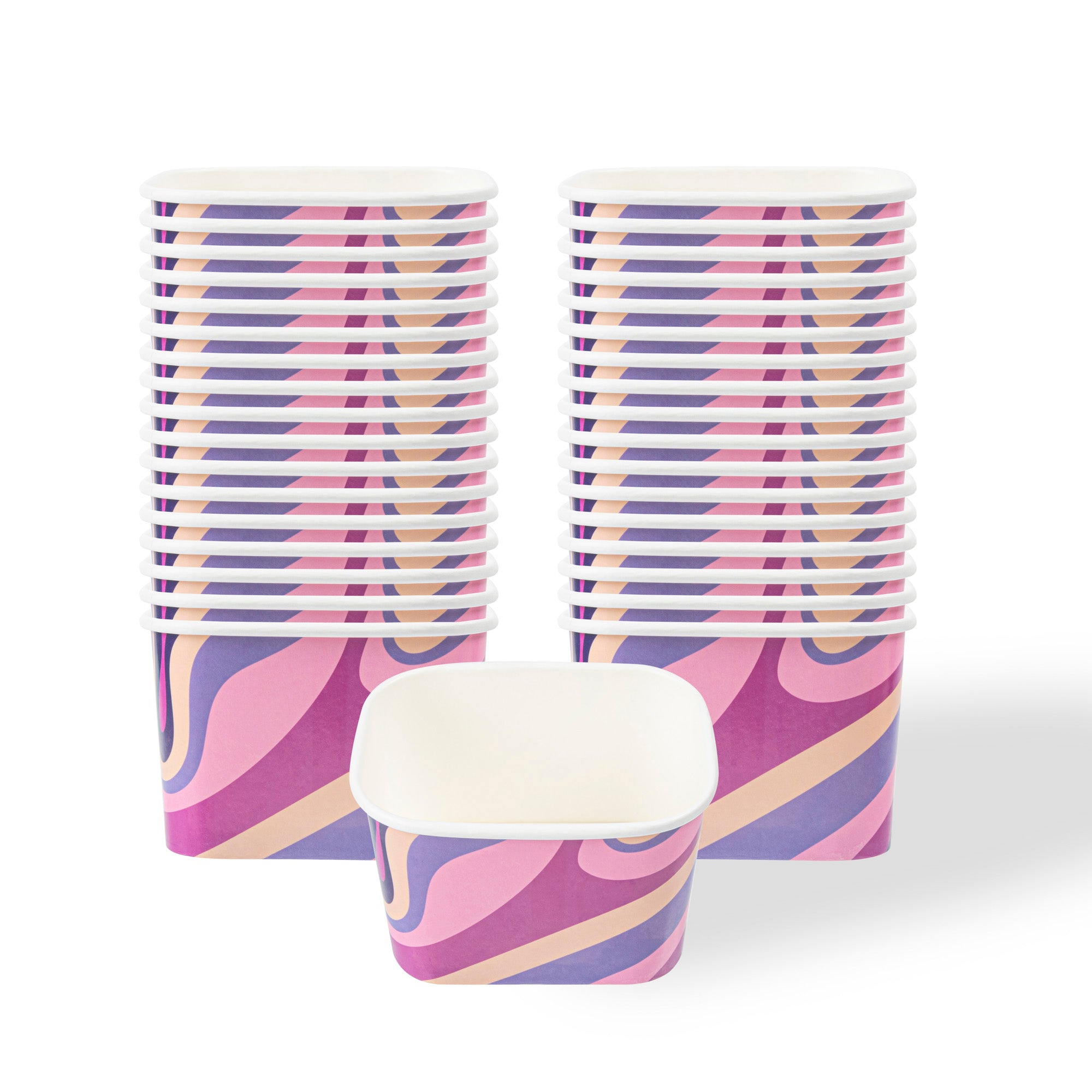 Coppetta 12 oz Square Midnight Groove Paper To Go Cup - 4 1/4" x 3 1/4" x 2 3/4" - 50 count box