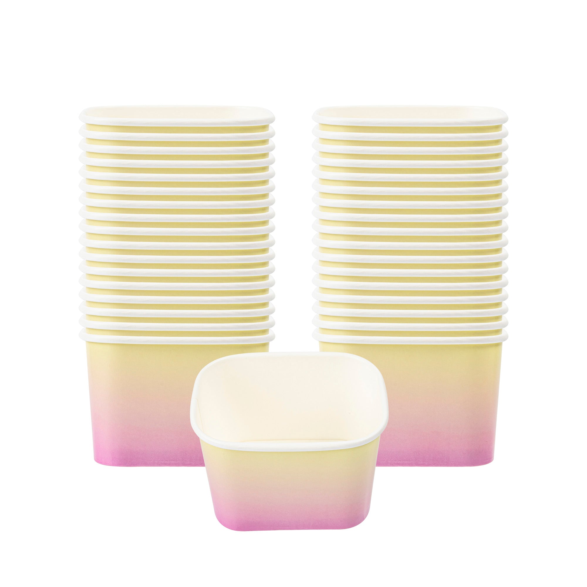 Coppetta 12 oz Square Orange And Blue Ombre Paper To Go Cup - 4 1/4" x 3 1/4" x 2 3/4" - 50 count box