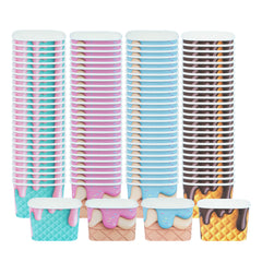 Coppetta 12 oz Square Assorted Cone Paper To Go Cup - 4 1/4