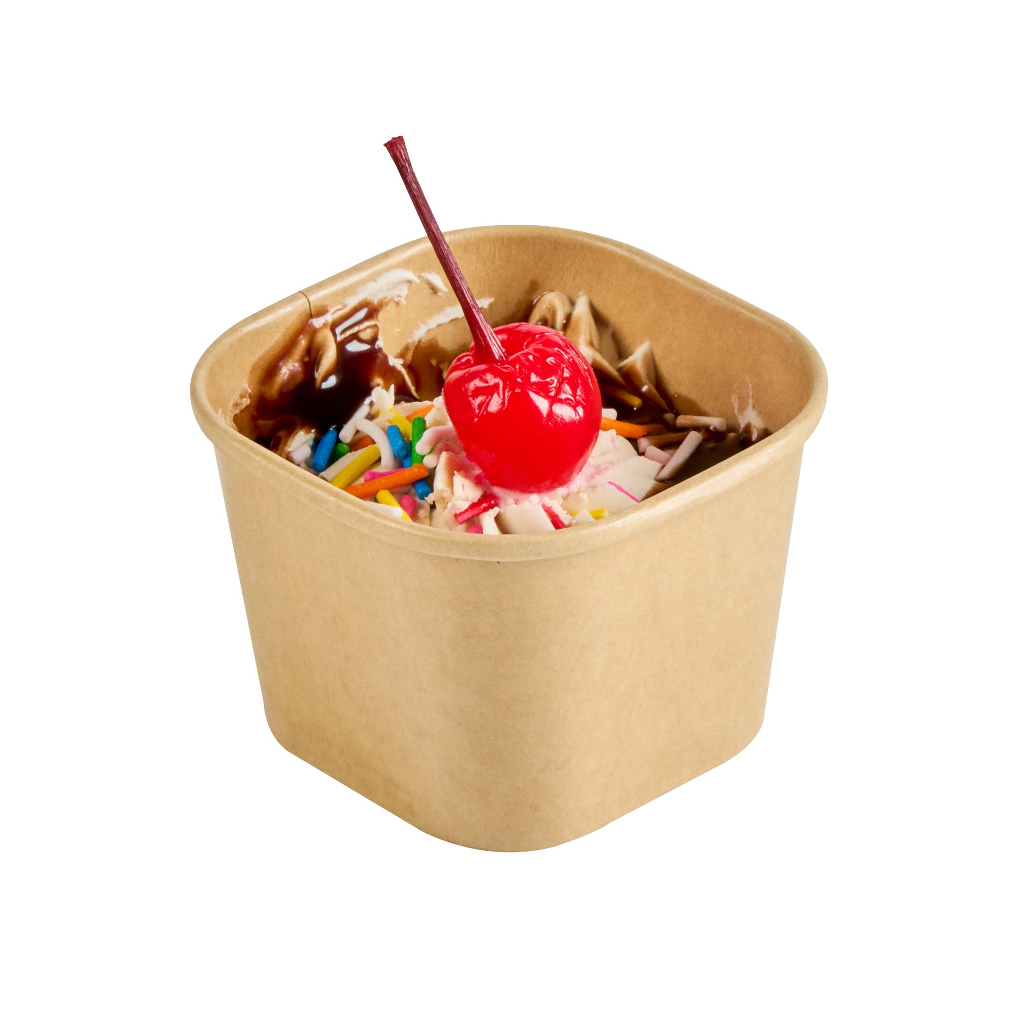 Coppetta 3 oz Square Kraft Paper To Go Cup - 2 1/2" x 2 1/2" x 1 3/4" - 50 count box