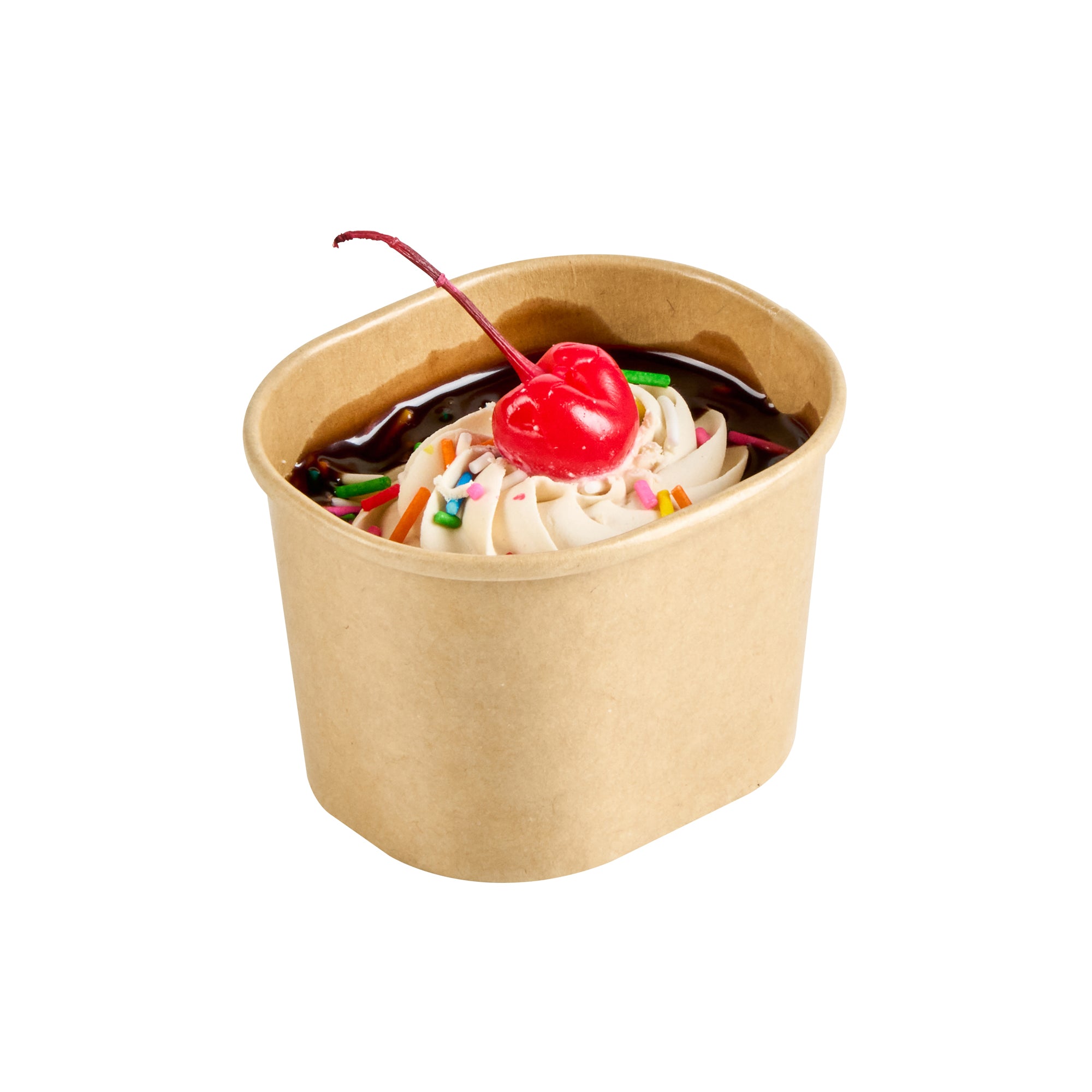 Coppetta 4 oz Square Kraft Paper To Go Cup - 3" x 2 1/2" x 2" - 50 count box