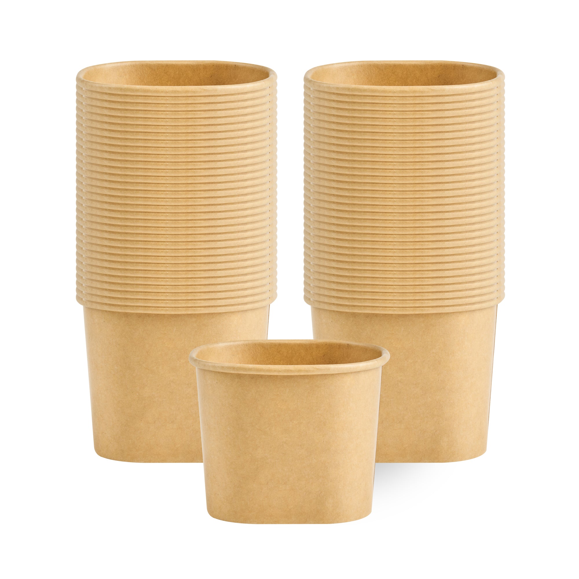 Coppetta 5 oz Square Kraft Paper To Go Cup - 3" x 2 1/2" x 2 1/4" - 50 count box
