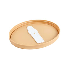 Coppetta Oval Brown Plastic Lid - Fits 12 oz To Go Cup, with Spoon - 200 count box