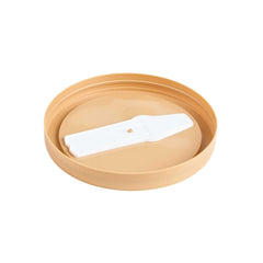 Coppetta Round Brown Plastic Lid - Fits 6 and 13 oz To Go Cups, with Spoon - 200 count box