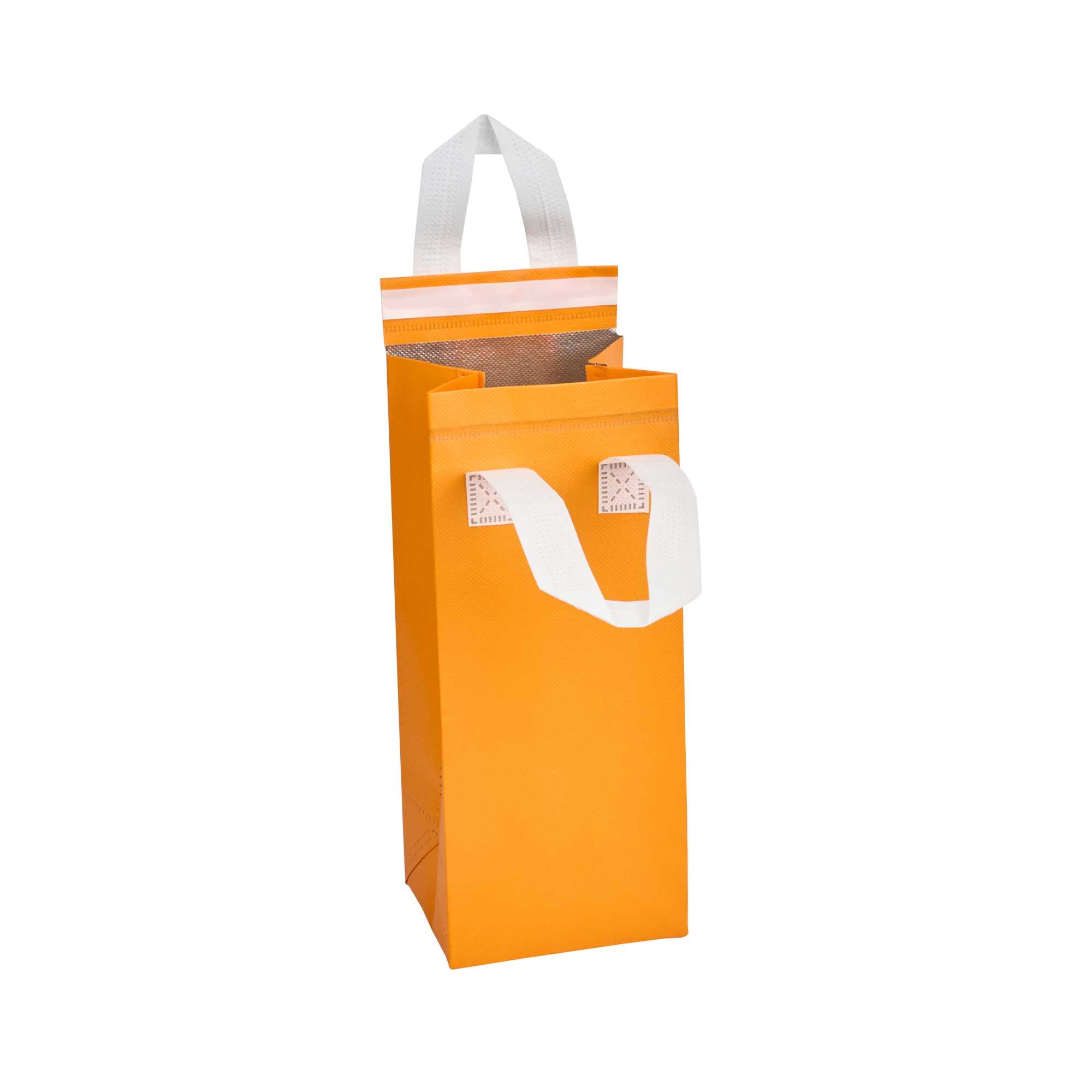 Bag Tek Orange Insulated Take Out Bag - Tamper-Evident - 4 3/4" x 4" x 11" - 500 count box