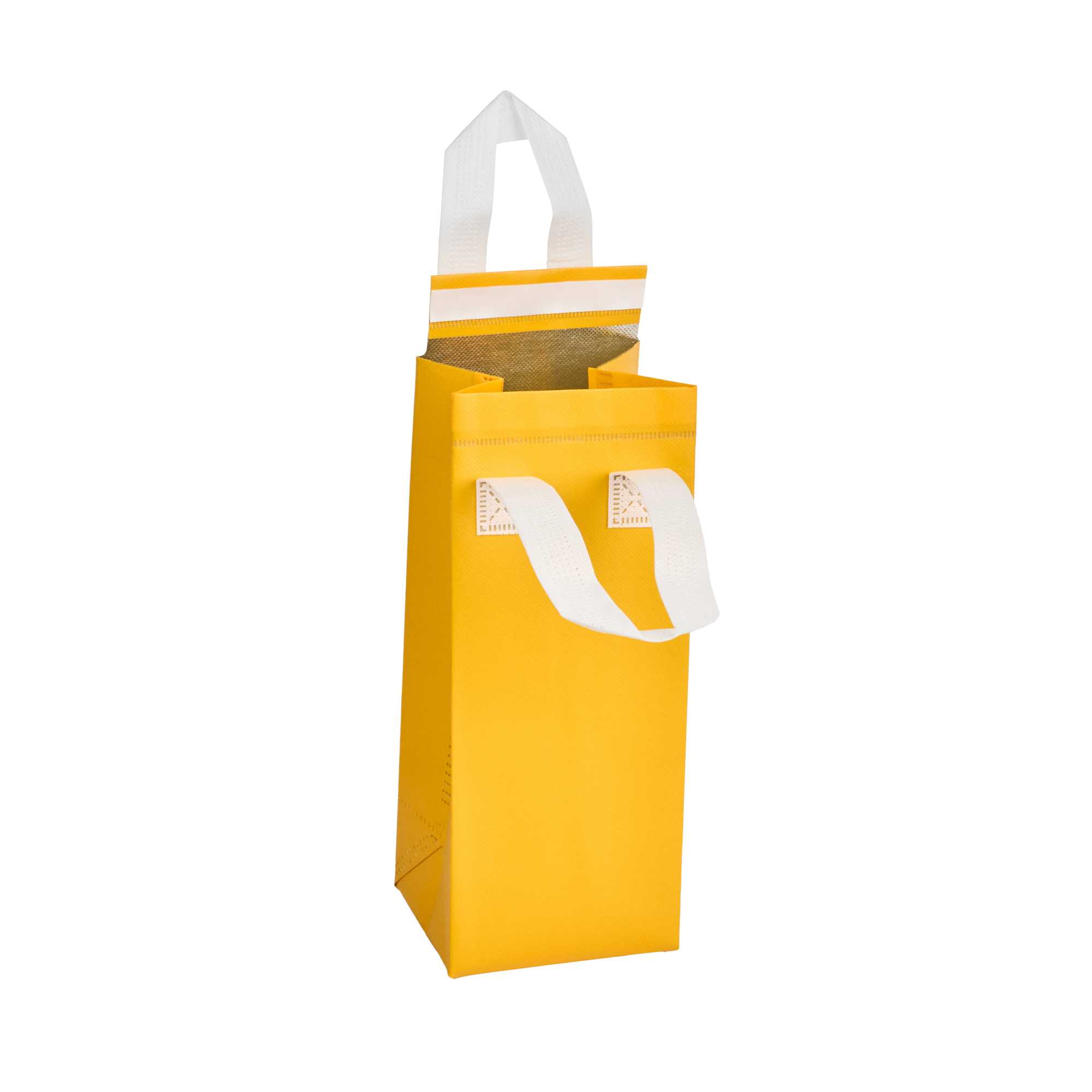 Bag Tek Yellow Insulated Take Out Bag - Tamper-Evident - 4 3/4" x 4" x 11" - 500 count box