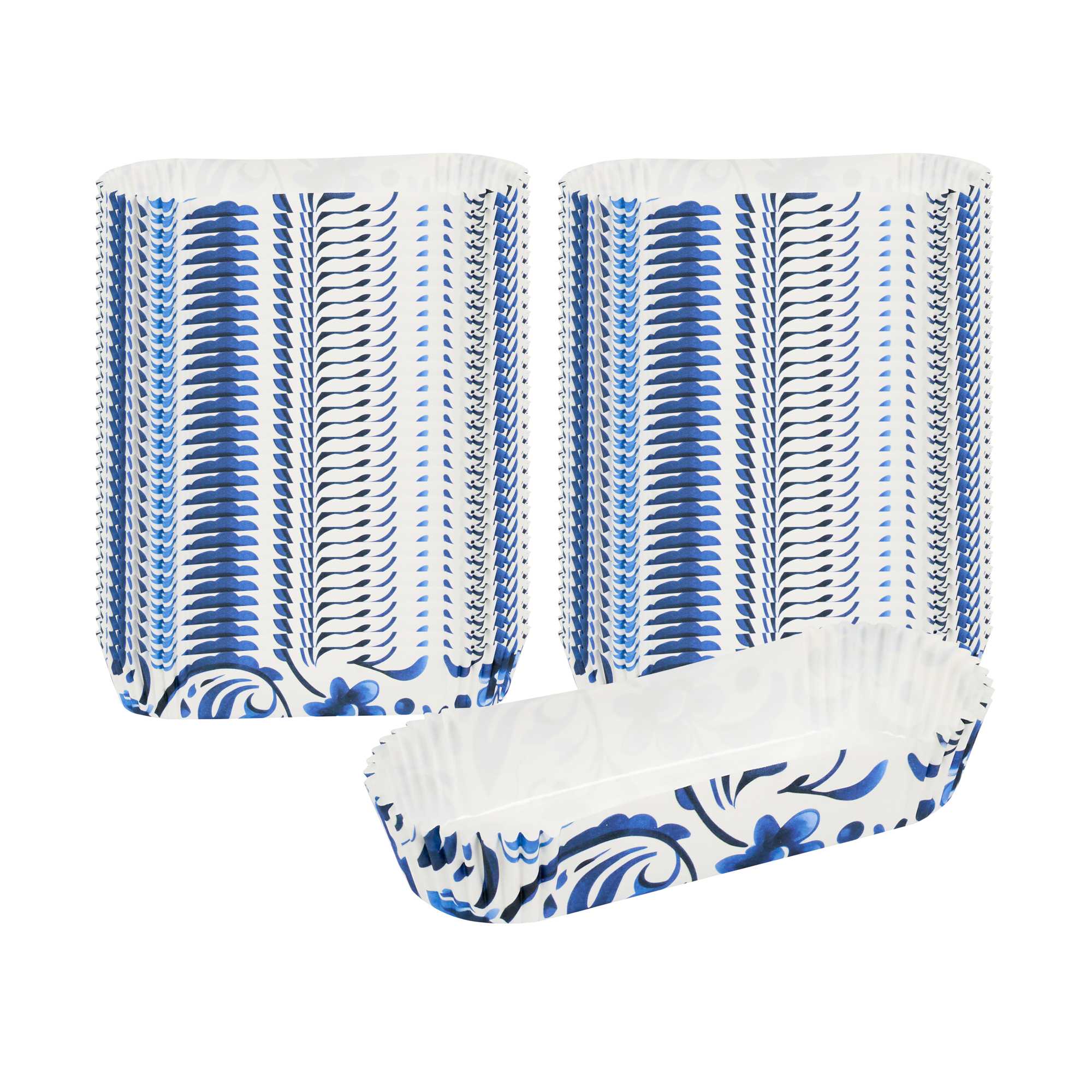 Panificio 6.8 oz Elliptical Paper Baking Cup - Floral, Ridged, Greaseproof - 5 1/2" x 2" x 1" - 4000 count box
