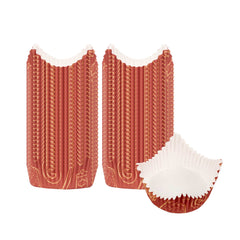 Panificio 4 oz Petal Brown Paper Baking Cup - Bakery, Ridged, Greaseproof - 2