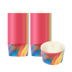 Panificio 53 oz Paper Angel Food Tube Pan - Colorful Abstract Waves, Greaseproof - 5 3/4