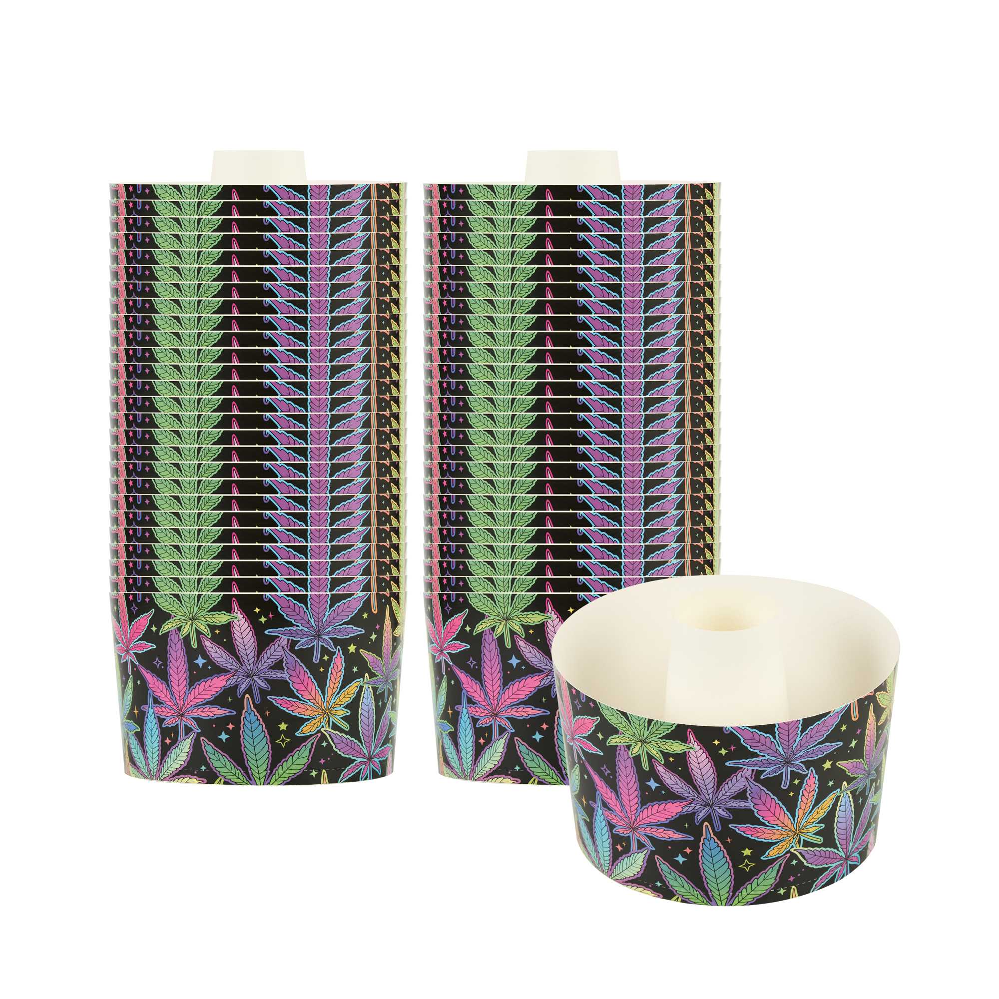 Panificio 53 oz Paper Baking Ring Mold - Trippy Leaf Print, Greaseproof - 5 3/4" x 5 3/4" x 3 3/4" - 400 count box