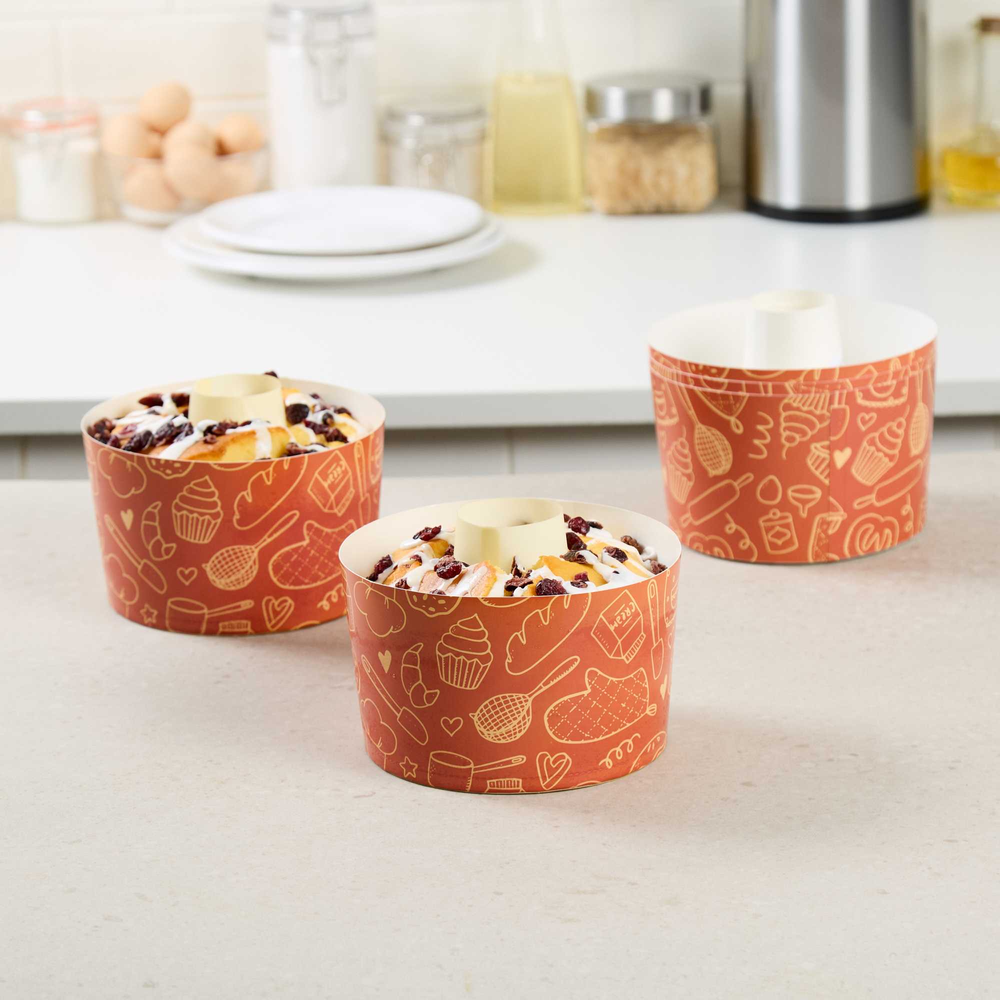 Panificio 53 oz Brown Paper Baking Ring Mold - Bakery, Greaseproof - 5 3/4" x 5 3/4" x 3 3/4" - 400 count box