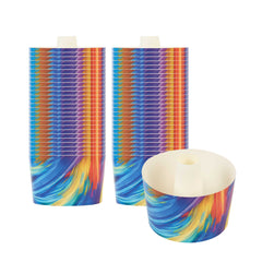 Panificio 38 oz Paper Angel Food Tube Pan - Colorful Abstract Waves, Greaseproof - 5