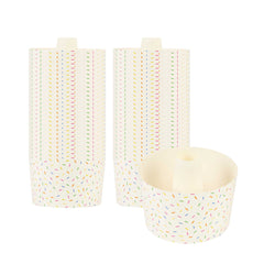 Panificio 38 oz Paper Baking Ring Mold - Colorful Confetti, Greaseproof - 5