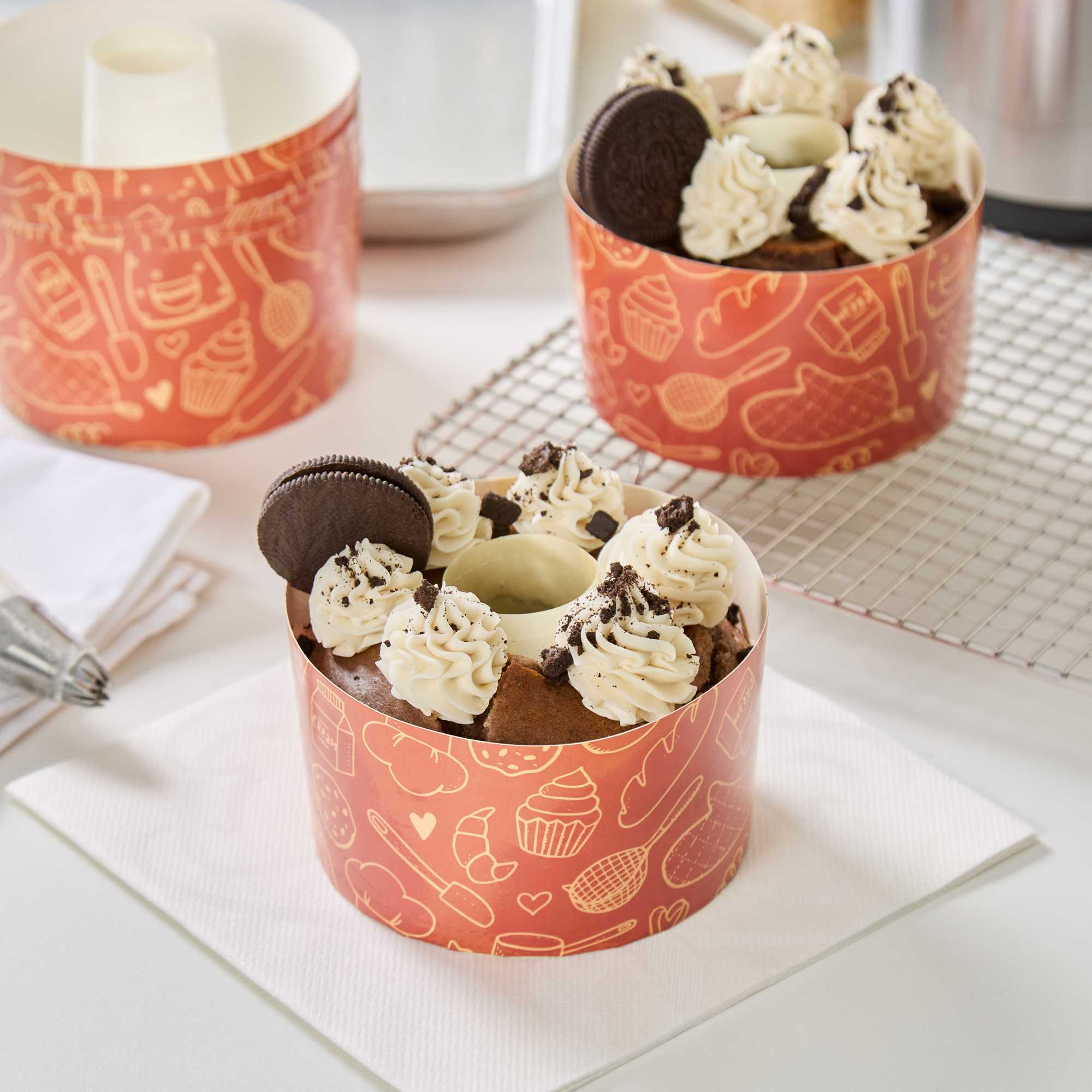 Panificio 22 oz Brown Paper Baking Ring Mold - Bakery, Greaseproof - 4 1/2" x 4 1/2" x 2 3/4" - 100 count box