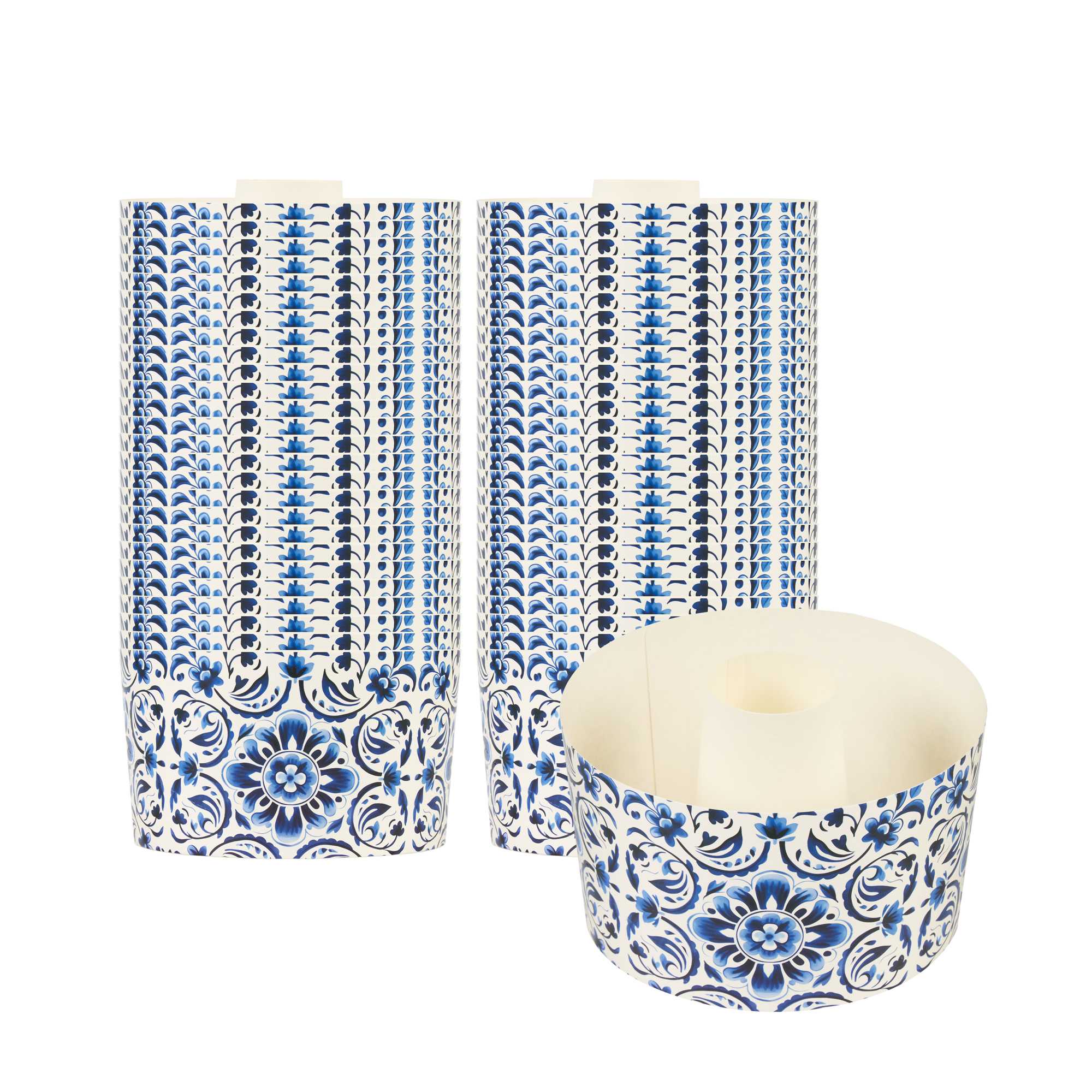 Panificio 22 oz Paper Baking Ring Mold - Floral, Greaseproof - 4 1/2" x 4 1/2" x 2 3/4" - 100 count box