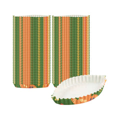 Panificio 5.4 oz Leaf Paper Baking Cup - Christmas, Ridged, Greaseproof - 4