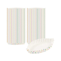 Panificio 5.4 oz Leaf Paper Baking Cup - Colorful Confetti, Ridged, Greaseproof - 4