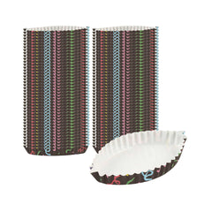 Panificio 5.4 oz Leaf Paper Baking Cup - Colorful Streamers, Ridged, Greaseproof - 4