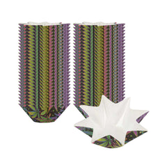 Panificio 10.2 oz Octagon Paper Baking Cup - Trippy Leaf Print, Greaseproof - 2 1/4