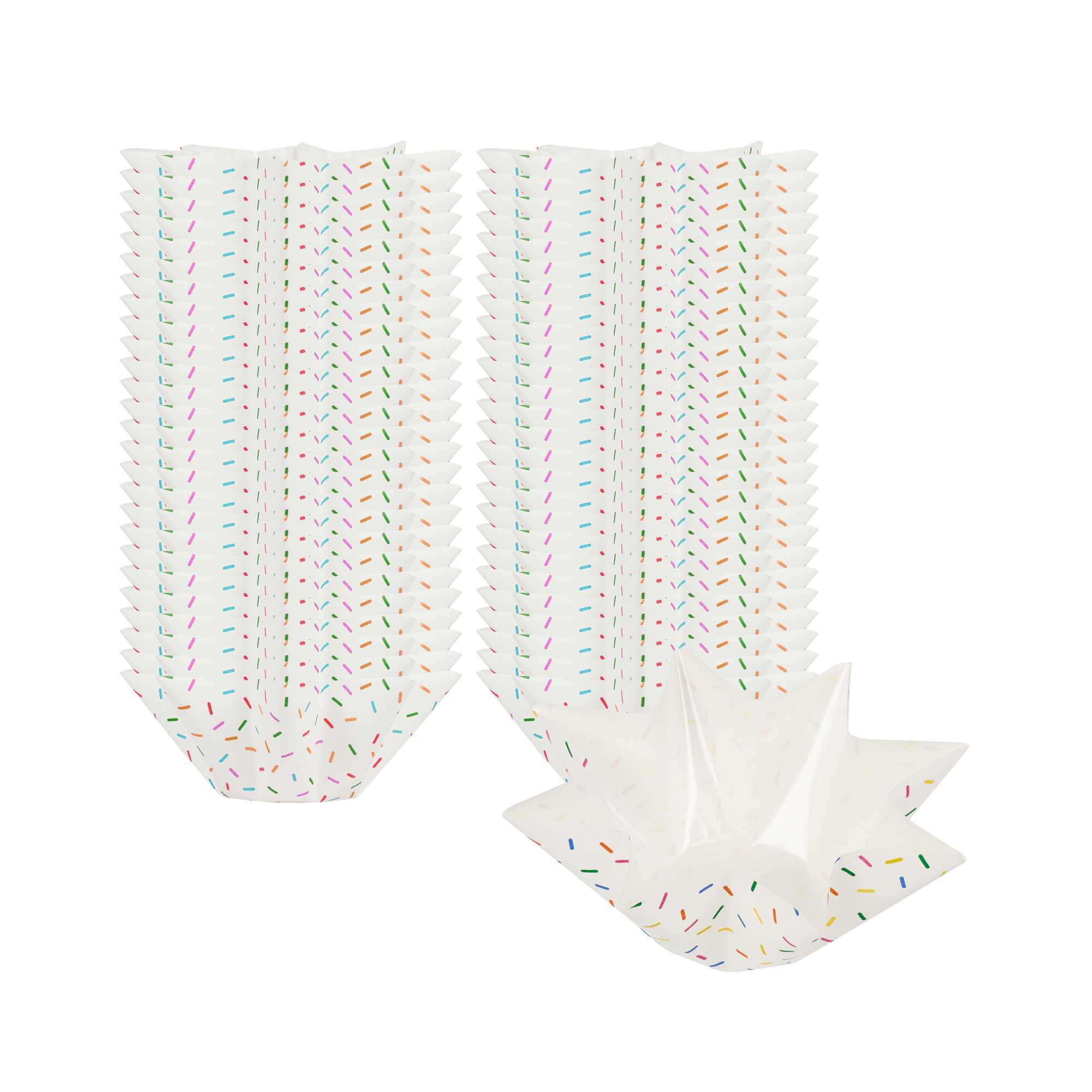 Panificio 10.2 oz Octagon Paper Baking Cup - Colorful Confetti, Greaseproof - 2 1/4" x 2 1/4" x 2 1/4" - 4000 count box