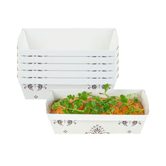 Bake Tek 32 oz Beige Vintage Floral Paper Baking Loaf Pan - Greaseproof - 8