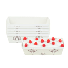 Bake Tek 54 oz Beige Vintage Floral Paper Baking Loaf Pan - Greaseproof - 10 1/4