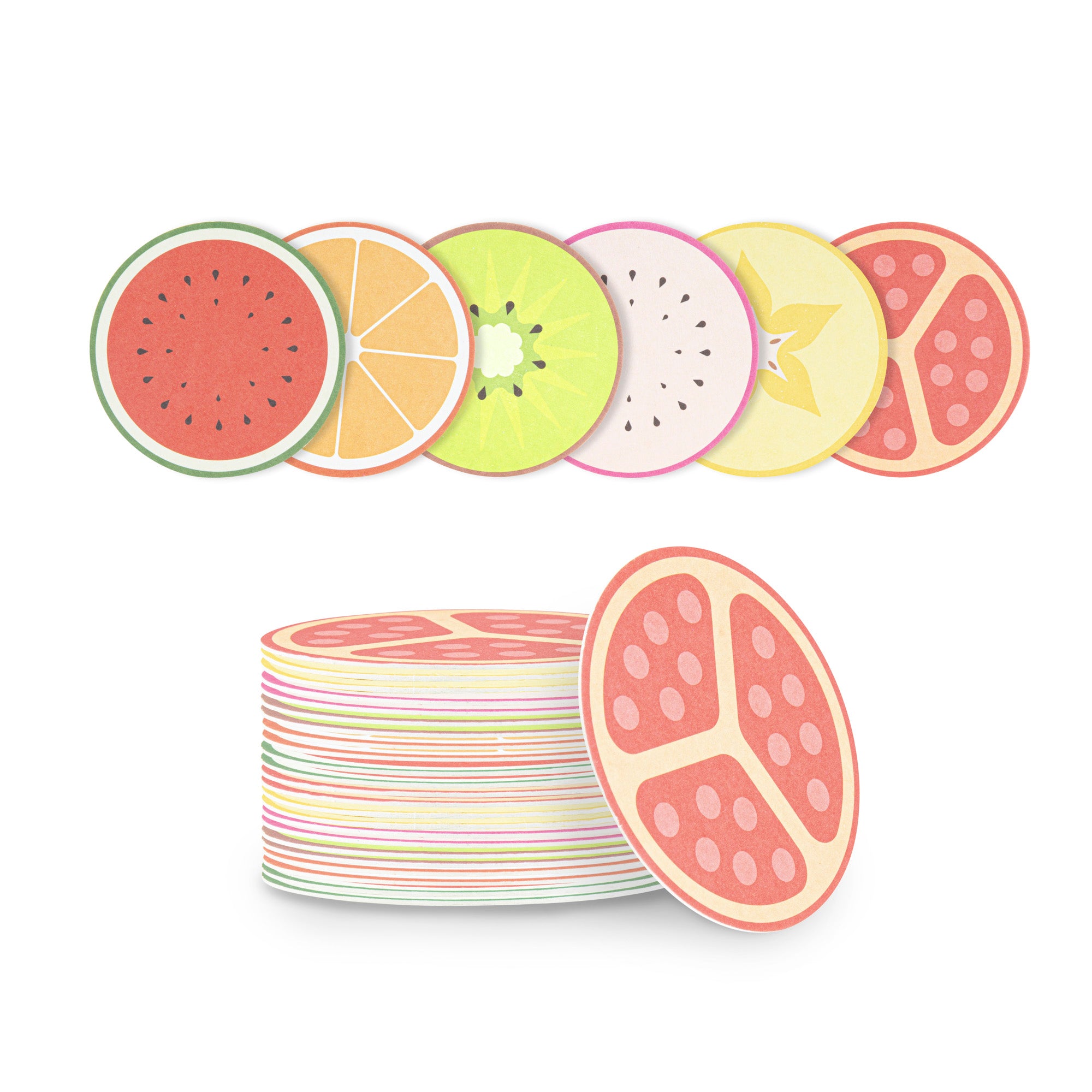 Bar Lux Round Fruit Paper Coaster - 6 Assorted Designs - 4" - 480 count box