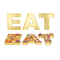 Chef 101 Gold Paper Charcuterie Fillable EAT Letter Trays - 12 1/2