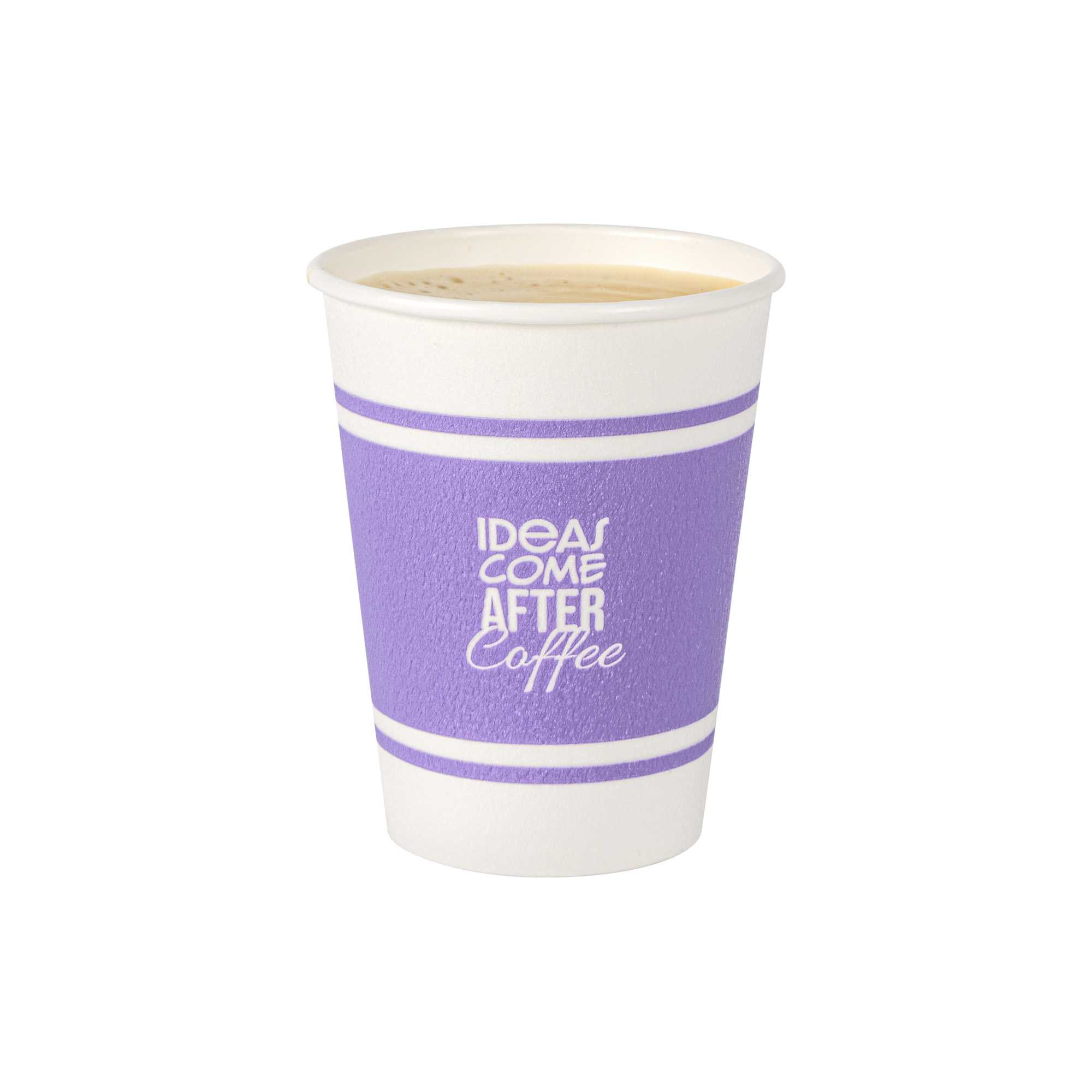 Restpresso 12 oz Purple Paper Insulated Hot Cup - Ideas Come After Coffee - 500 count box