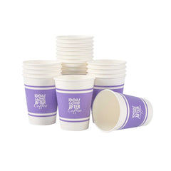 Restpresso 12 oz Purple Paper Insulated Hot Cup - Ideas Come After Coffee - 500 count box