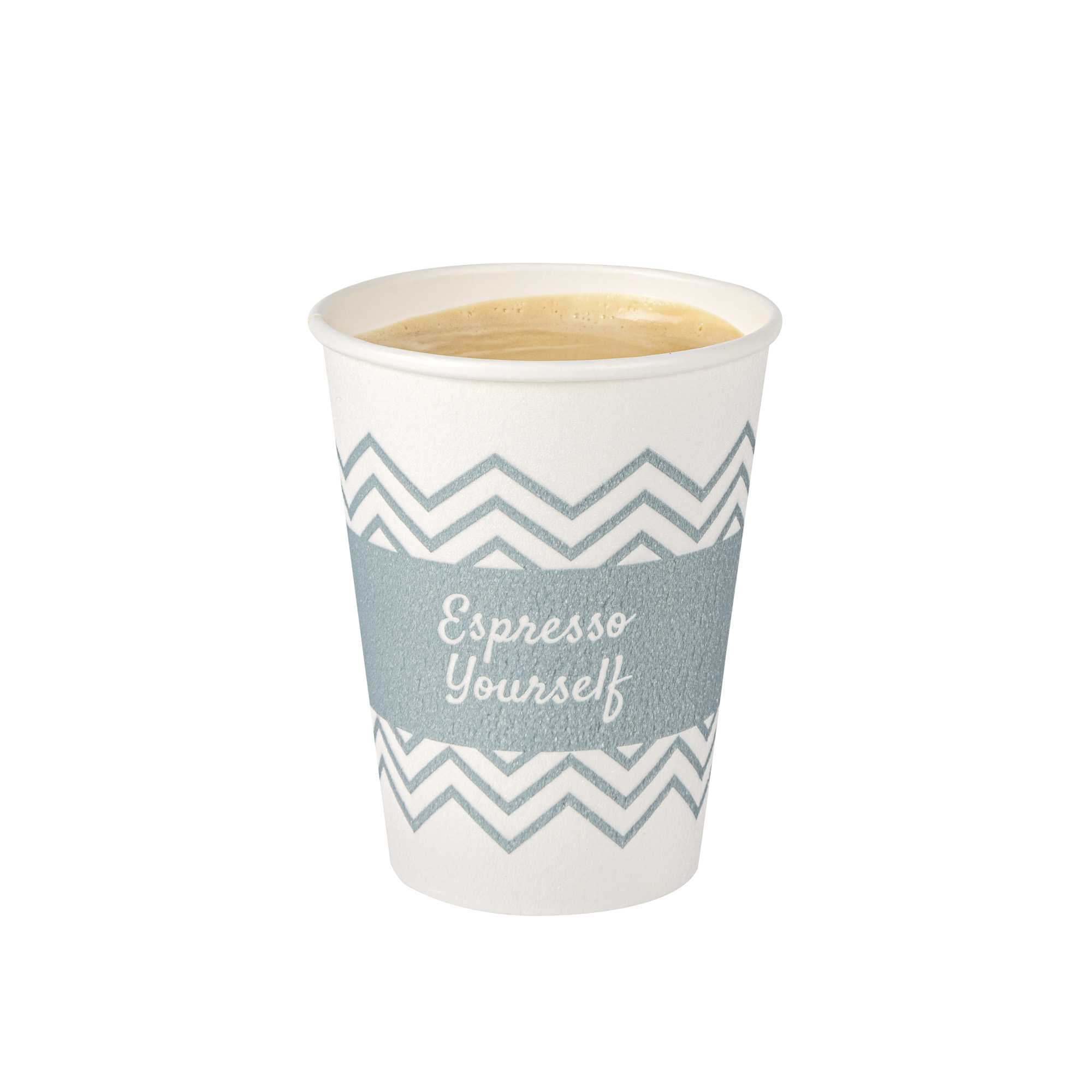 Restpresso 12 oz Blue Paper Insulated Hot Cup - Espresso Yourself - 500 count box