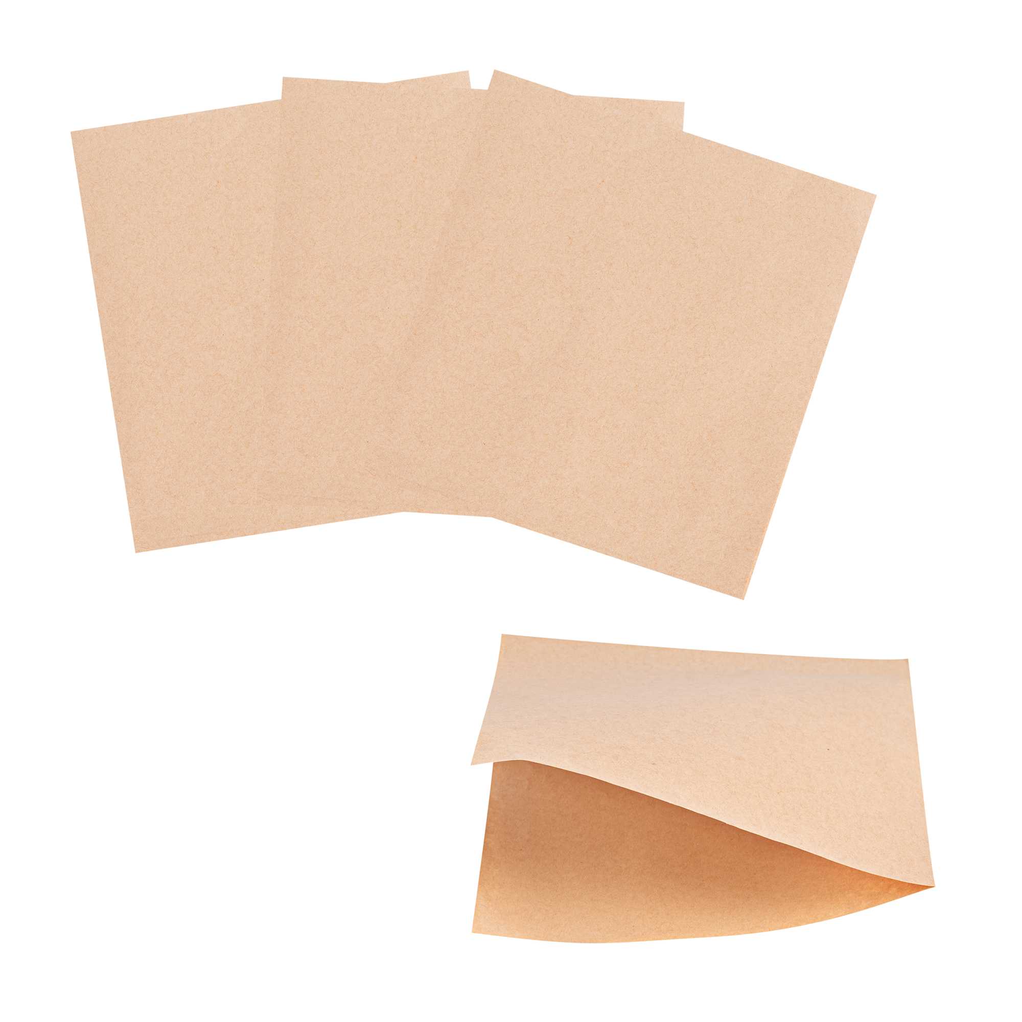 Bag Tek Kraft Paper Medium Double Open Bag - Greaseproof - 7" x 6 3/4" - 100 count box