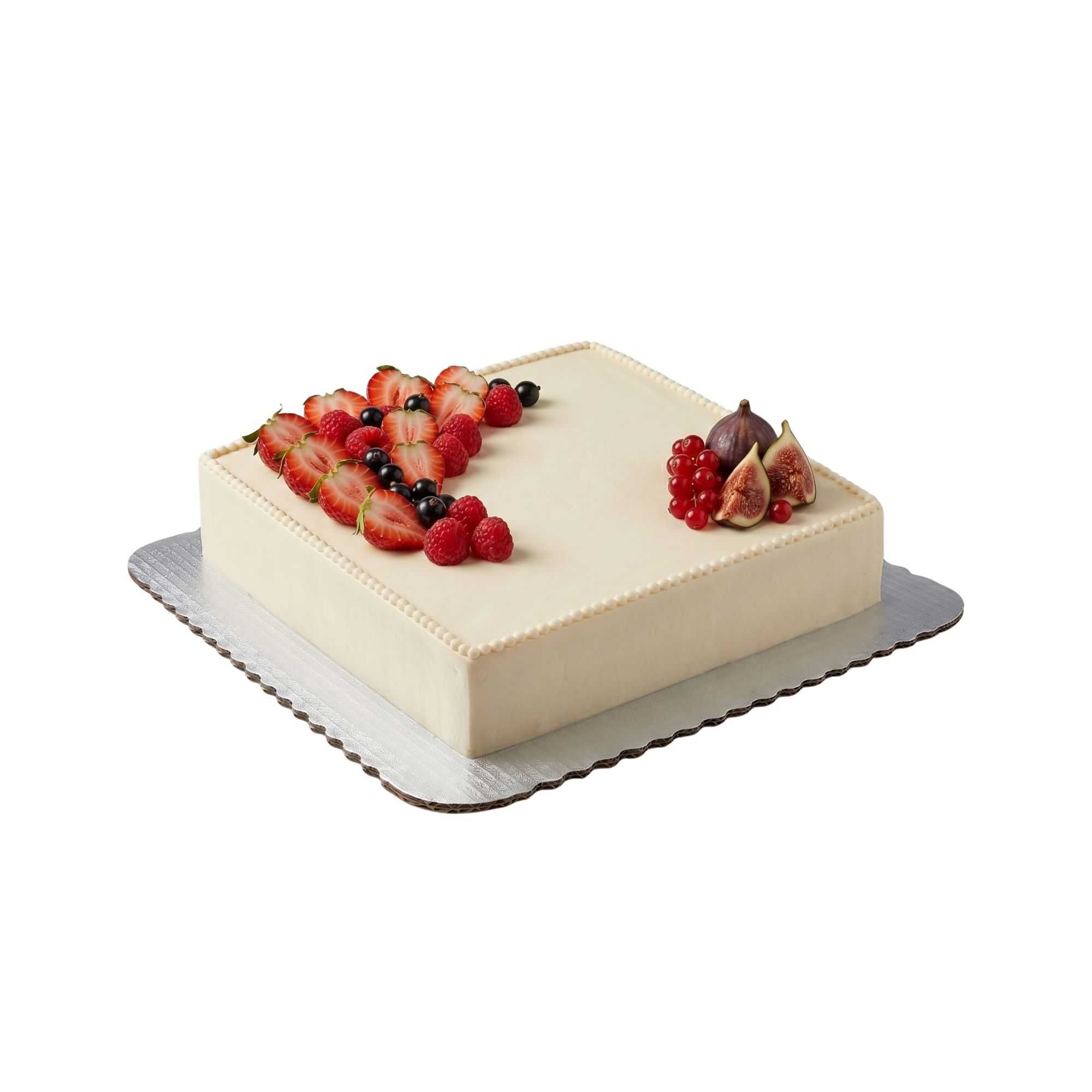 Pastry Tek Square Silver Cake Board - Scalloped Edge - 13 3/4" - 10 count box