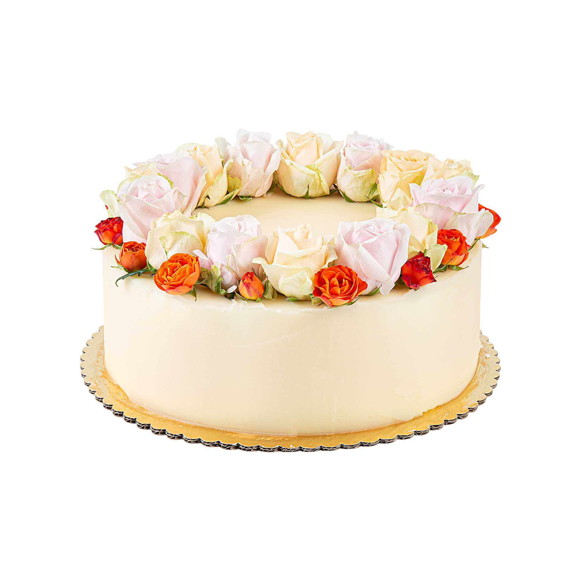 Pastry Tek Round Gold Cake Board - Scalloped Edge - 13 3/4" - 100 count box