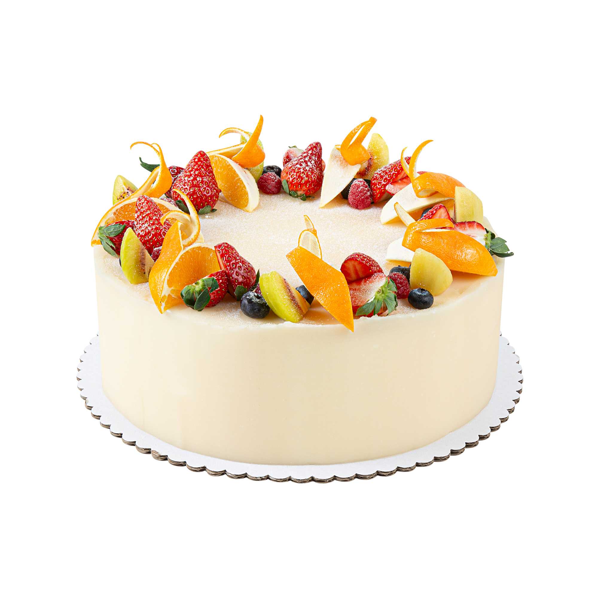 Pastry Tek Round White Cake Board - Scalloped Edge - 13 3/4" - 100 count box