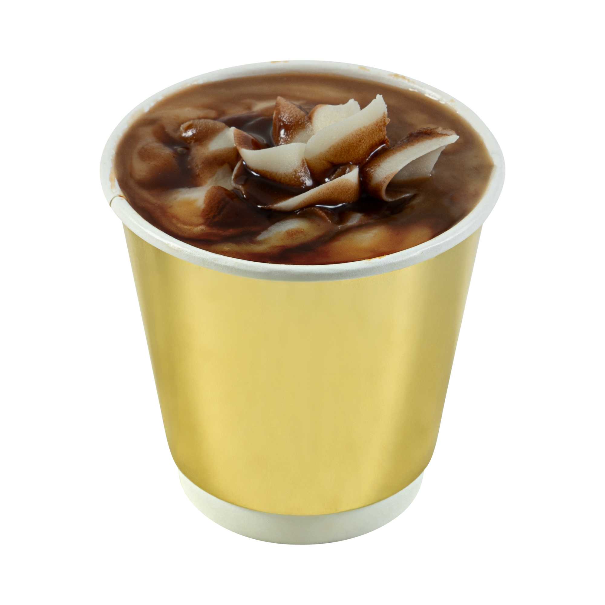 Restpresso 9 oz Metallic Gold Paper Hot / Cold Cup - 25 count box