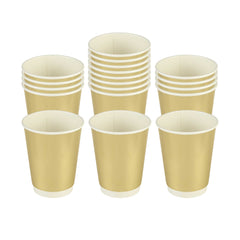 Restpresso 12 oz Metallic Gold Paper Hot / Cold Cup - 25 count box