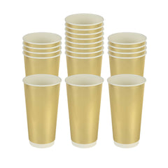 Restpresso 20 oz Metallic Gold Paper Hot / Cold Cup - 500 count box