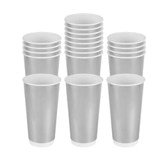 Restpresso 20 oz Metallic Silver Paper Hot / Cold Cup - 500 count box