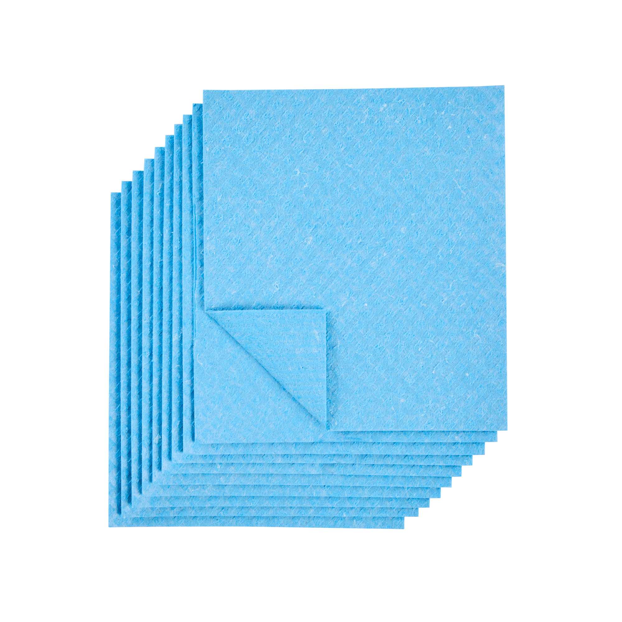 Clean Tek Professional Blue Reusable Swedish Dishcloth - Biodegradable - 6 3/4" x 7 3/4" - 10 count box