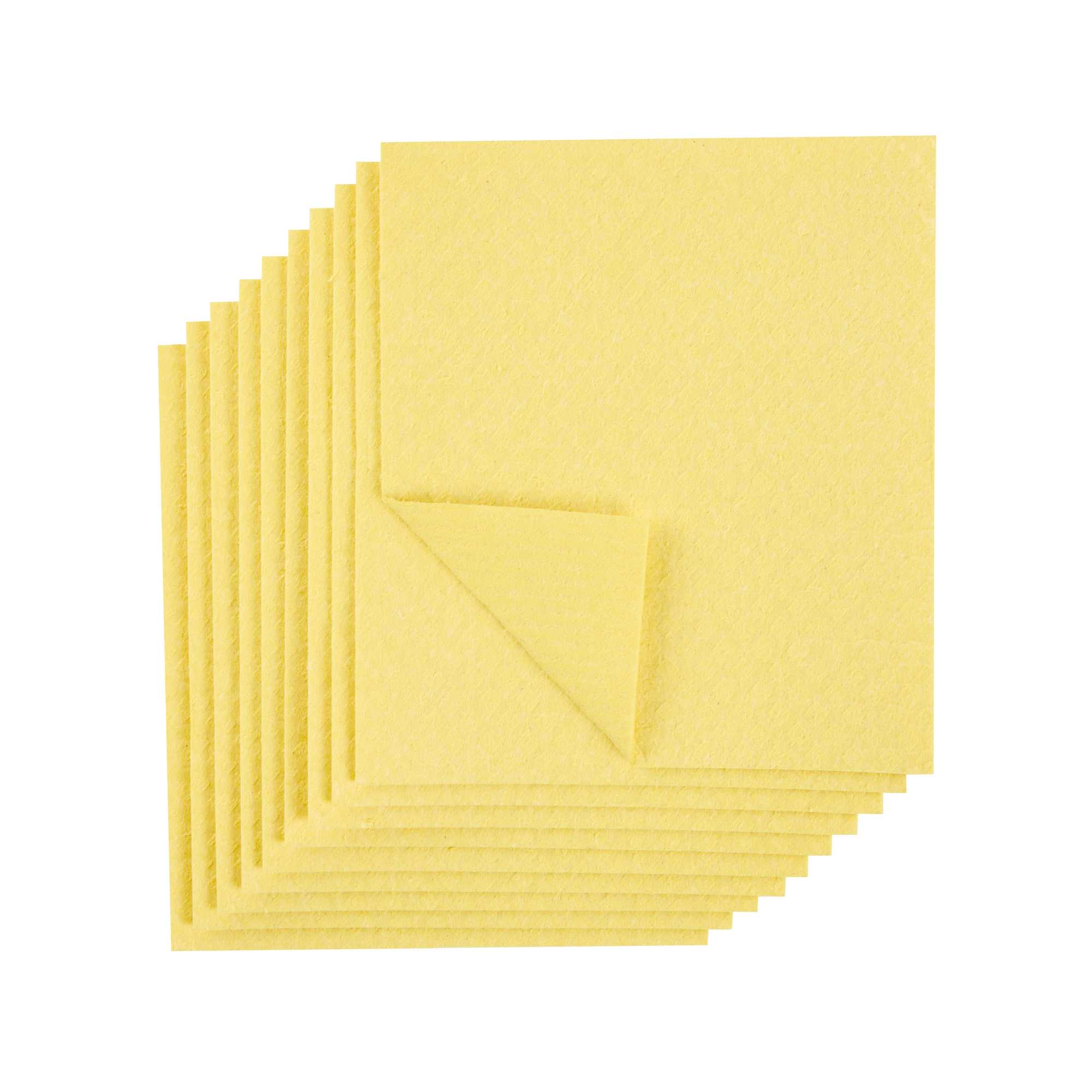 Clean Tek Professional Yellow Reusable Swedish Dishcloth - Biodegradable - 6 3/4" x 7 3/4" - 10 count box