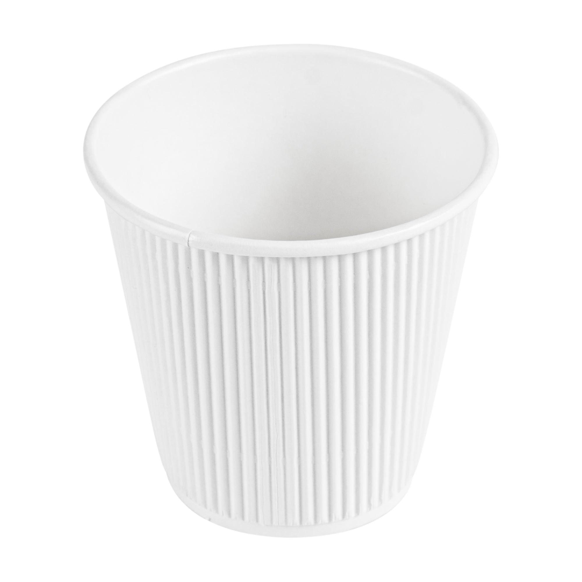 Restpresso 8 oz White Paper Hot Cup - Individually Wrapped, Ripple Wall - 500 count box
