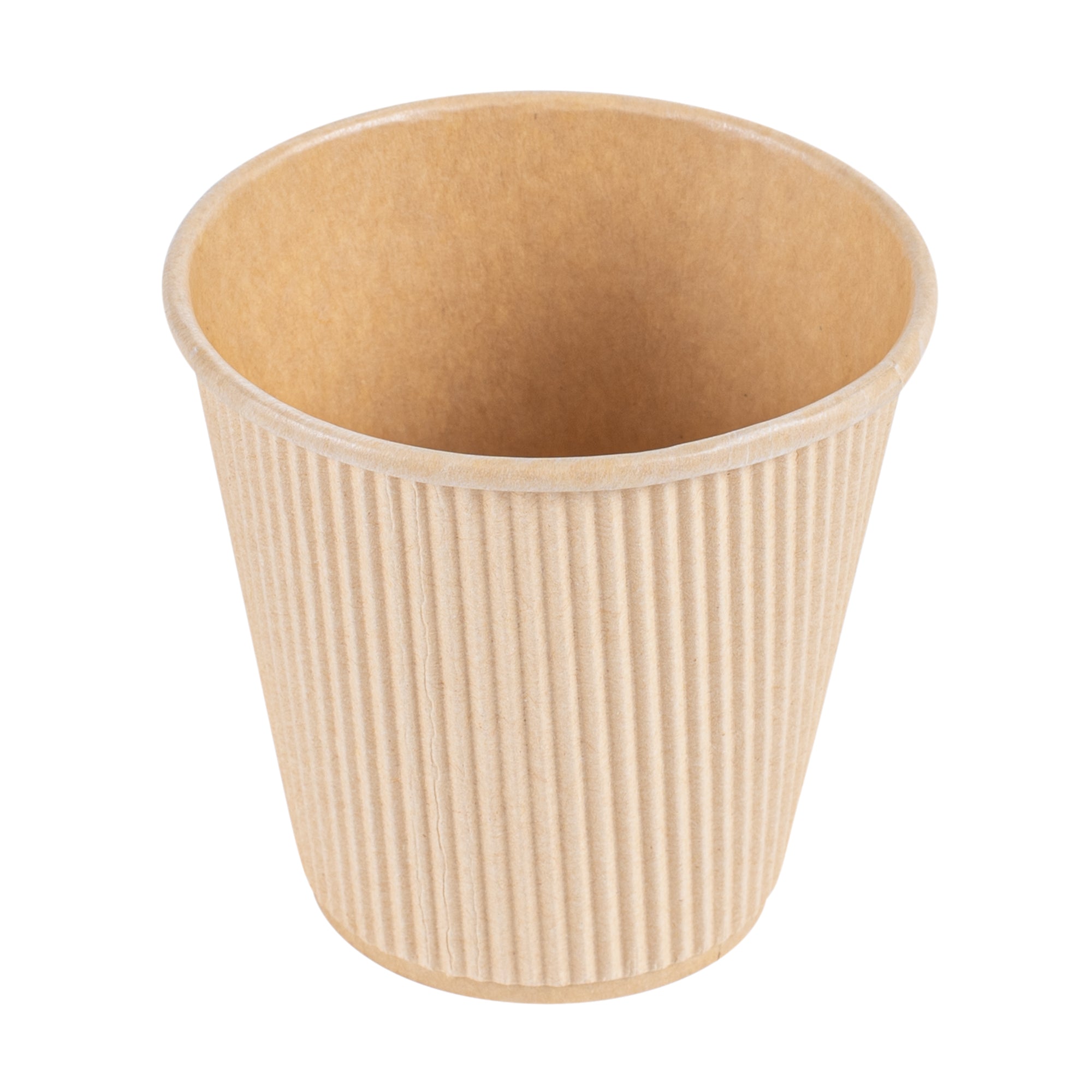 Restpresso 8 oz Kraft Paper Hot Cup - Individually Wrapped, PLA Lining, Compostable, Ripple Wall - 500 count box