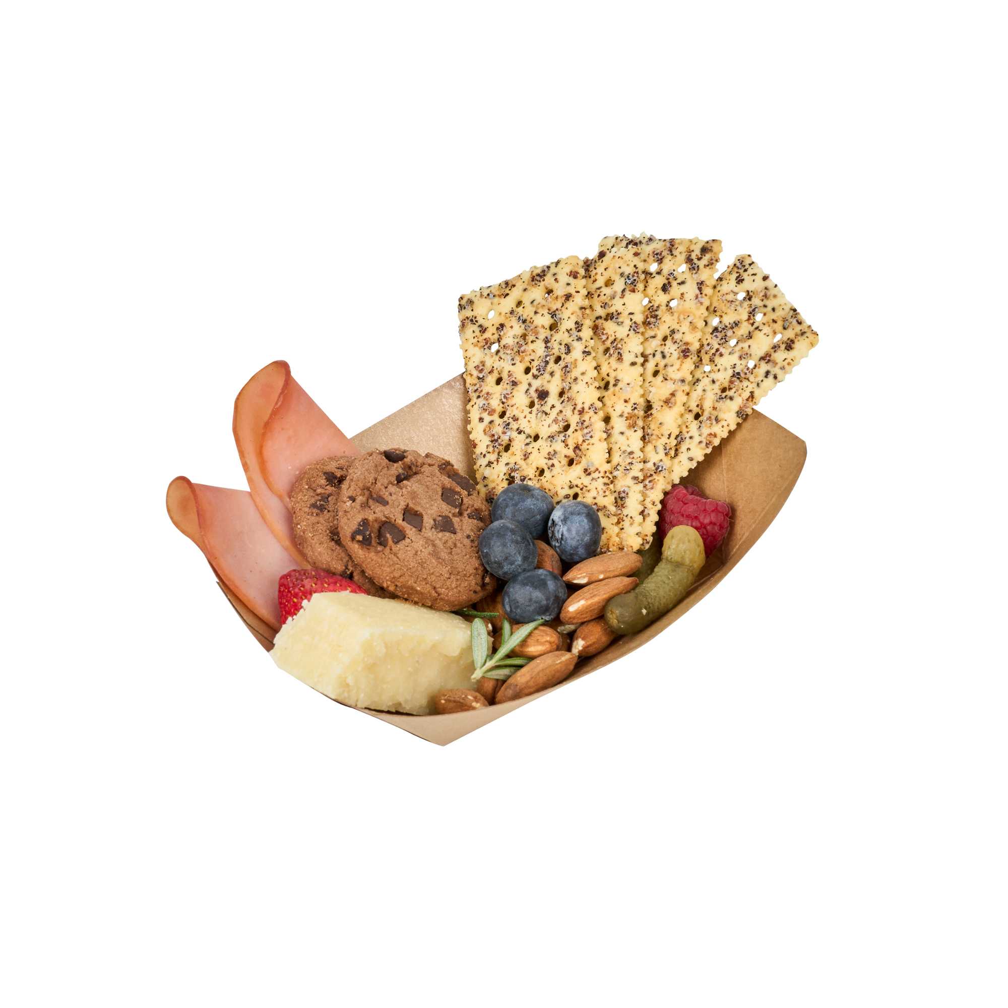 SustainaLite 11 oz #100 Kraft Paper Food Tray / Boat - with PE Lining - 4" x 2 1/2" x 1 3/4" - 250 count box