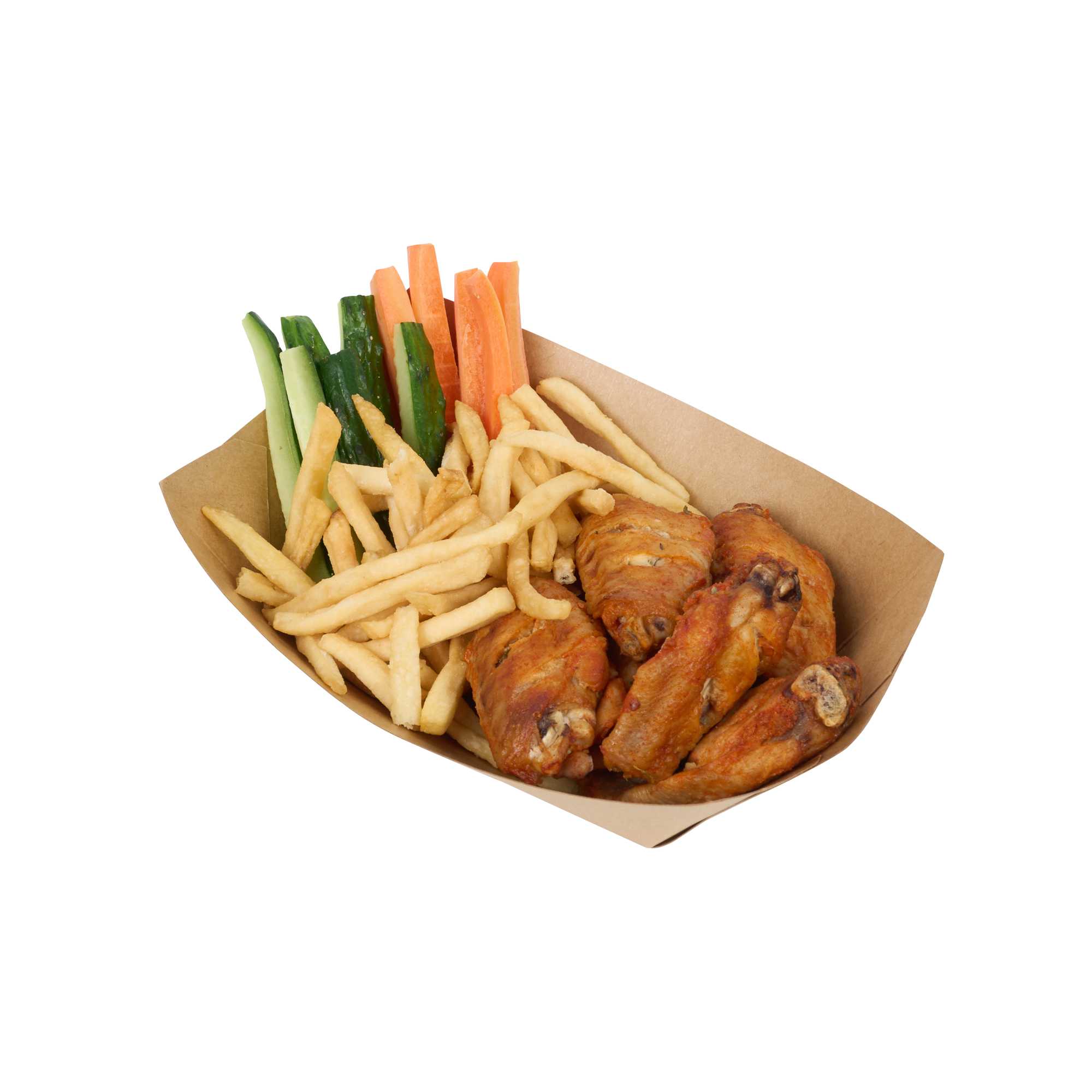 SustainaLite 1 1/2 lb #300 Kraft Paper Food Tray / Boat - with PE Lining - 5 1/2" x 3 1/2" x 2 1/4" - 250 count box